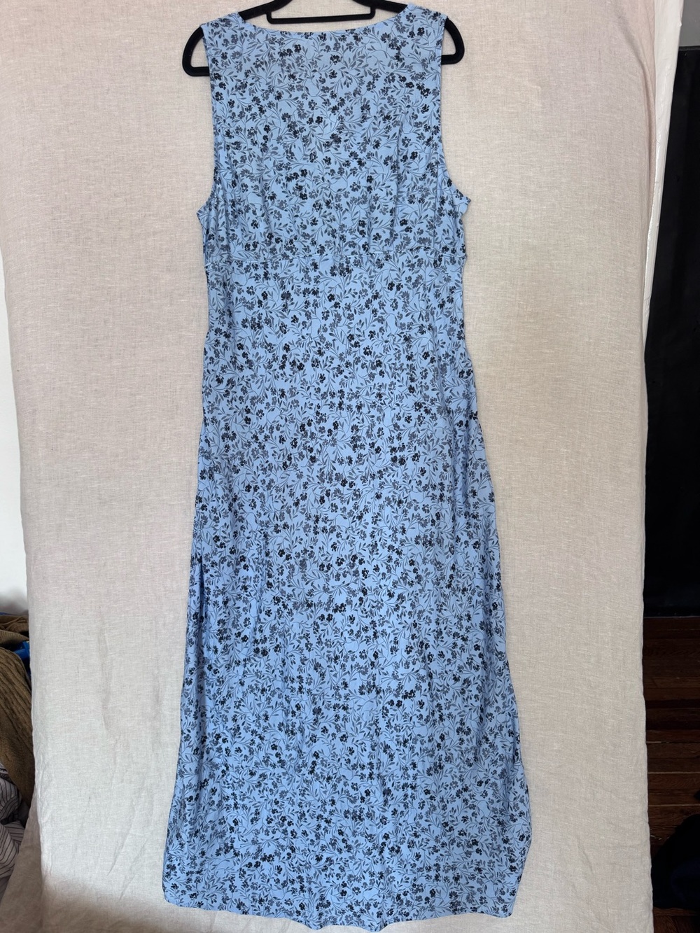 NWT Madewell $110 The Ariana floral Midi Dress in powder blue size 14 - Picture 8 of 10